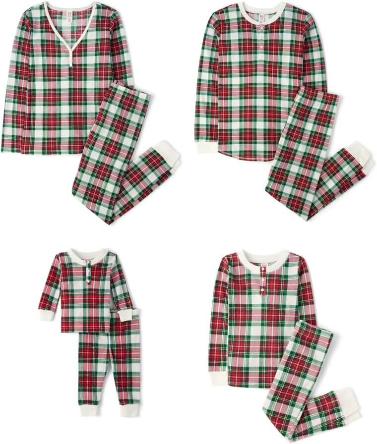 Plaid Waffle Pajama Sets for Family Fun - - Don’t Miss the 49% Discount!