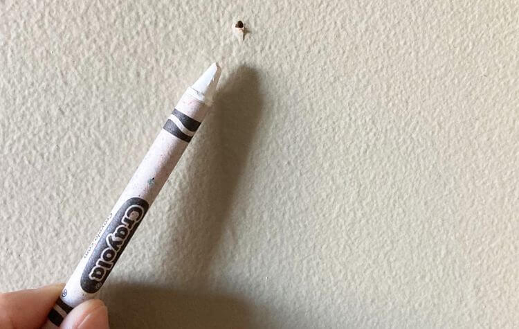 Use Crayons To Fill Nail Holes