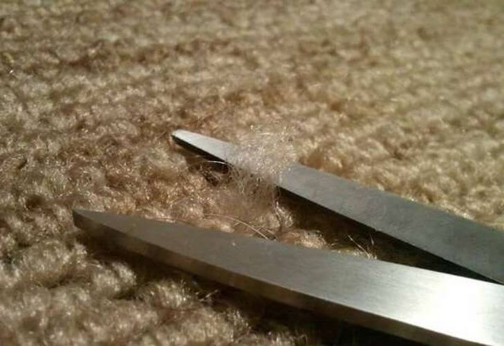 Trim Away The Fray On A Woven Carpet