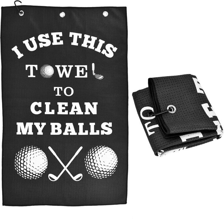 Funny Golf Towel Gift - Microfiber Cleaning Cloth with Clip