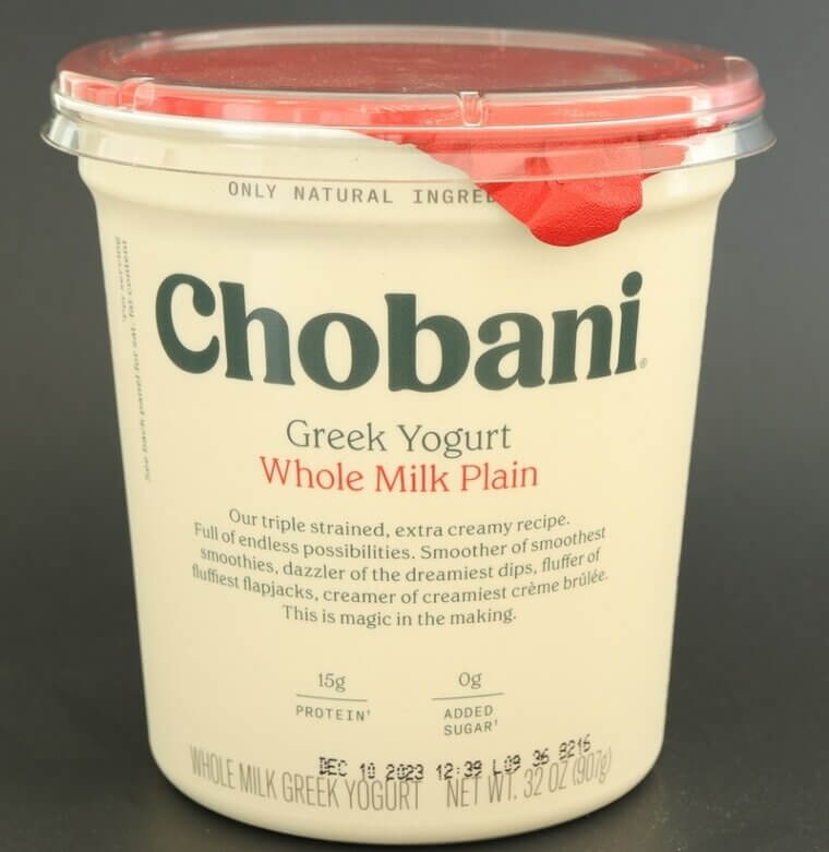 Chobani Whole Milk Plain Greek Yogurt
