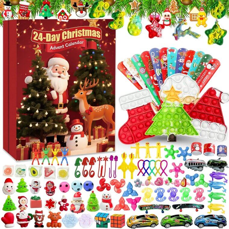 Fidget Advent Calendar - 24 Days of Fun Surprises for Kids and Adults
