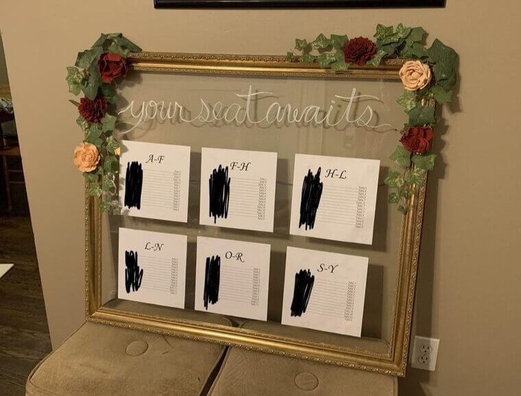 Picture Frame Seating Arrangement