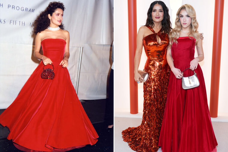 Valentina Paloma Pinault in Salma Hayek’s 1990s Red Carpet Looks