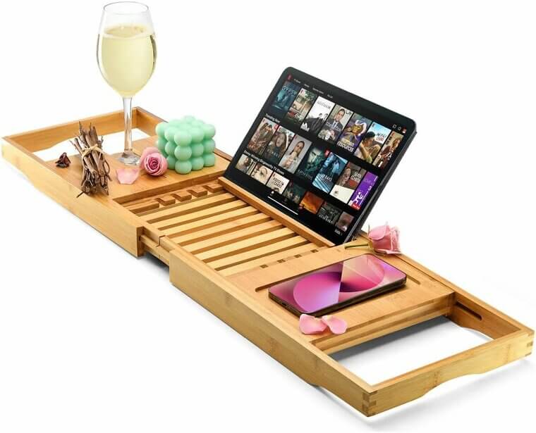 Luxury Bath Caddy - Perfect for Wine, Books, and Relaxation - Now 45% Off!