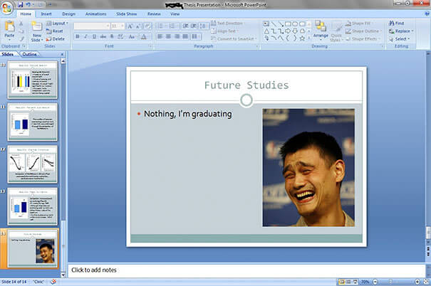 This Thesis' Last Slide Is Nothing but Honest