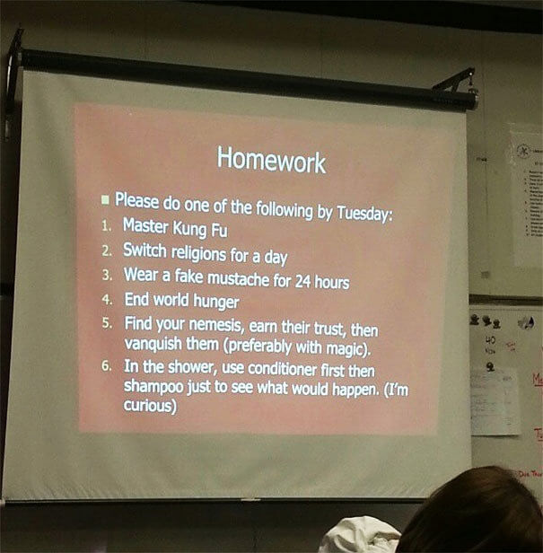 This Teacher Assigned Some Hilarious Homework