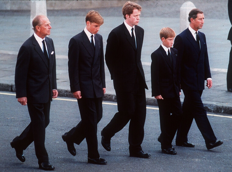 The Young Prince Almost Didn't Walk With the Progression at Diana's Funeral