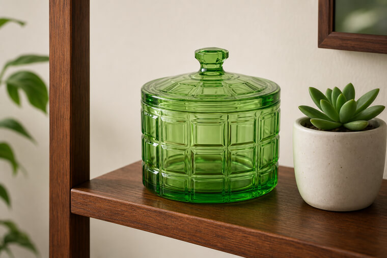 Block Optic Green Candy Jar Charms Collectors