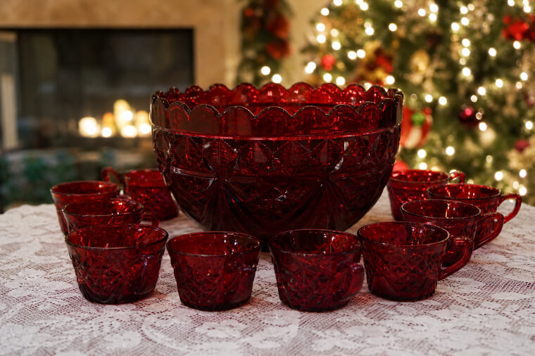 Royal Ruby Punch Bowl Set Steals Christmas