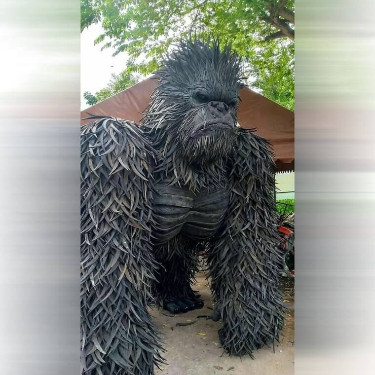 This Gorilla Sculpture Is Made of Old Tires