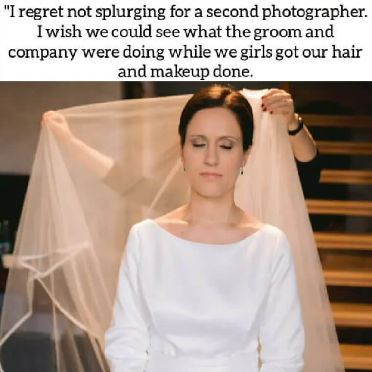 Ne pas avoir de deuxième photographe