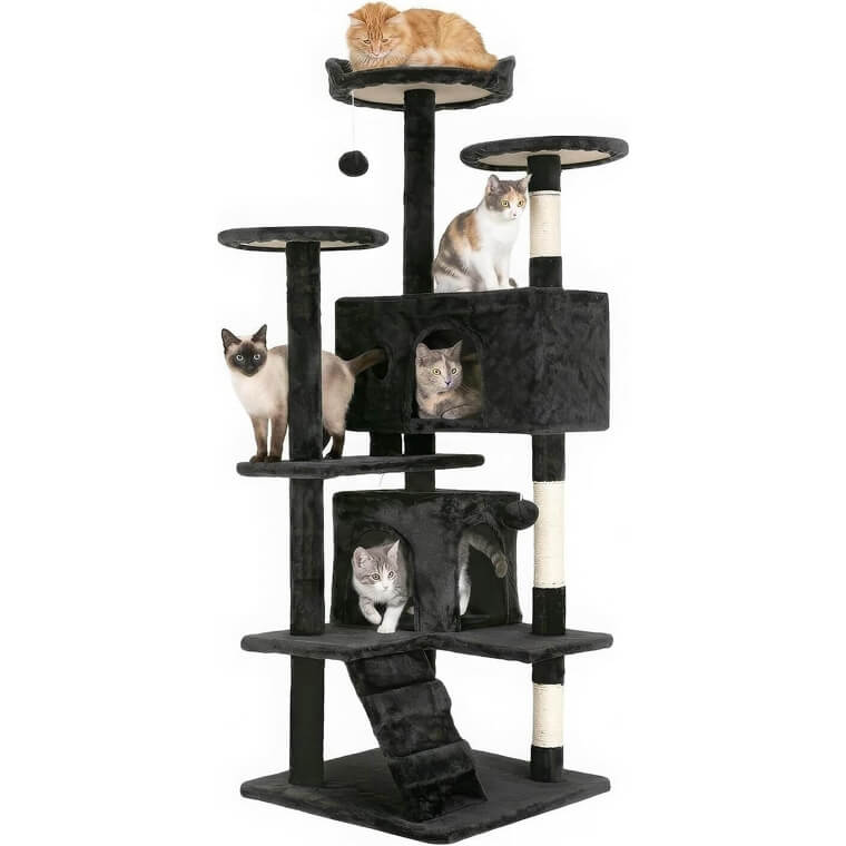 54" Cat Tree Tower - Fun Playhouse for Cats 
