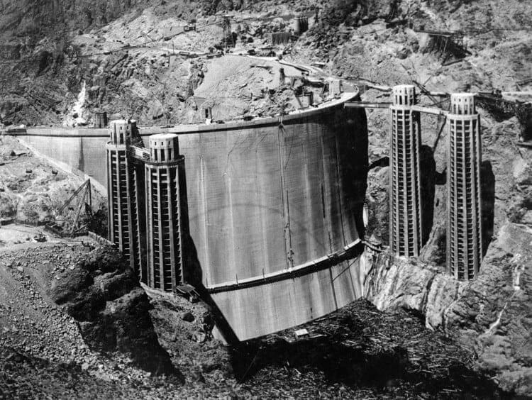 The Back of the Hoover Dam Before Operation, 1936