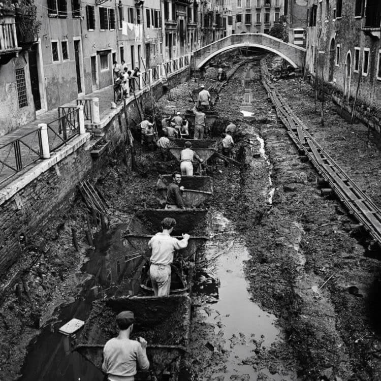 The Cleaning of Venice's Canals, 1956