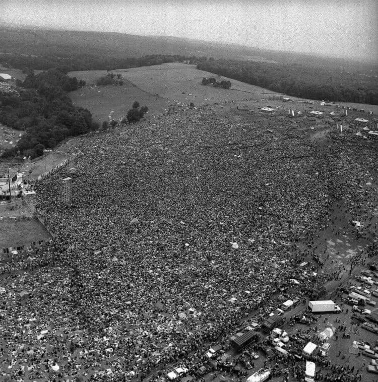 Bird's Eye View of the Woodstock Music Festival, 1969
