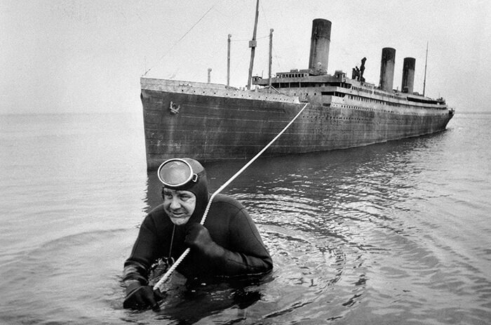 O tamanho do modelo de "O Resgate do Titanic"