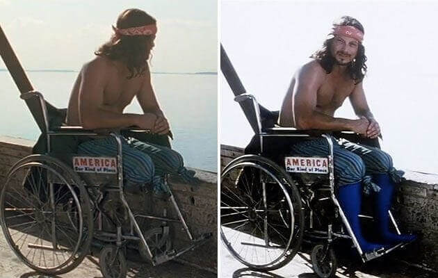 As pernas do Tenente Dan em "Forrest Gump"