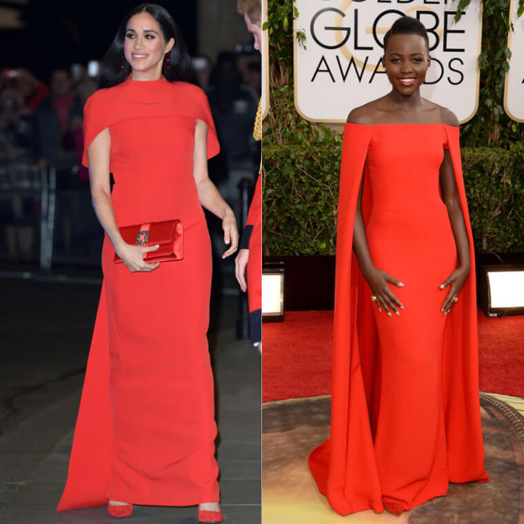 Meghan Markle et Lupita Nyong'o portaient la même robe rouge