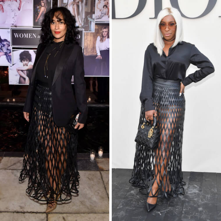 Tracee Ellis Ross et Jackie Aina portaient la même jupe cage noire