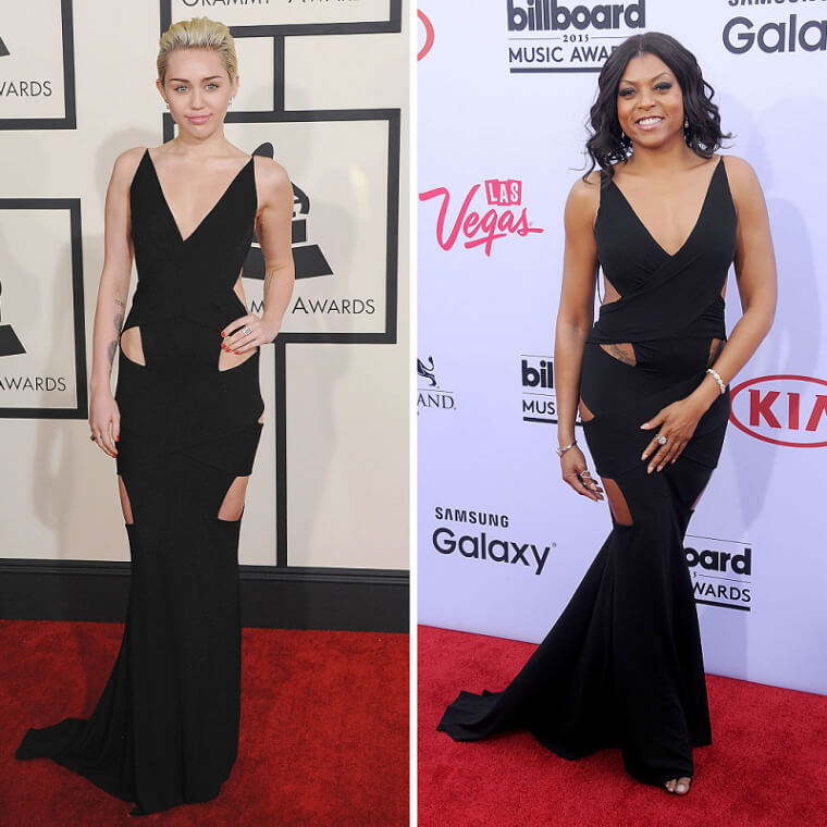 Miley Cyrus et Taraji P. Henson portaient la même robe noire à découpes