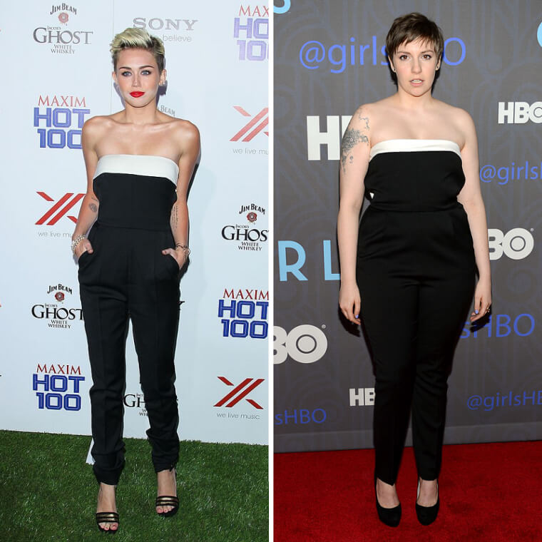 Miley Cyrus et Lena Dunham portaient la même combinaison