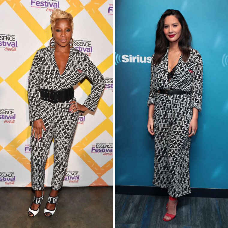 Olivia Munn et Mary J. Blige portaient la même combinaison noire et blanche
