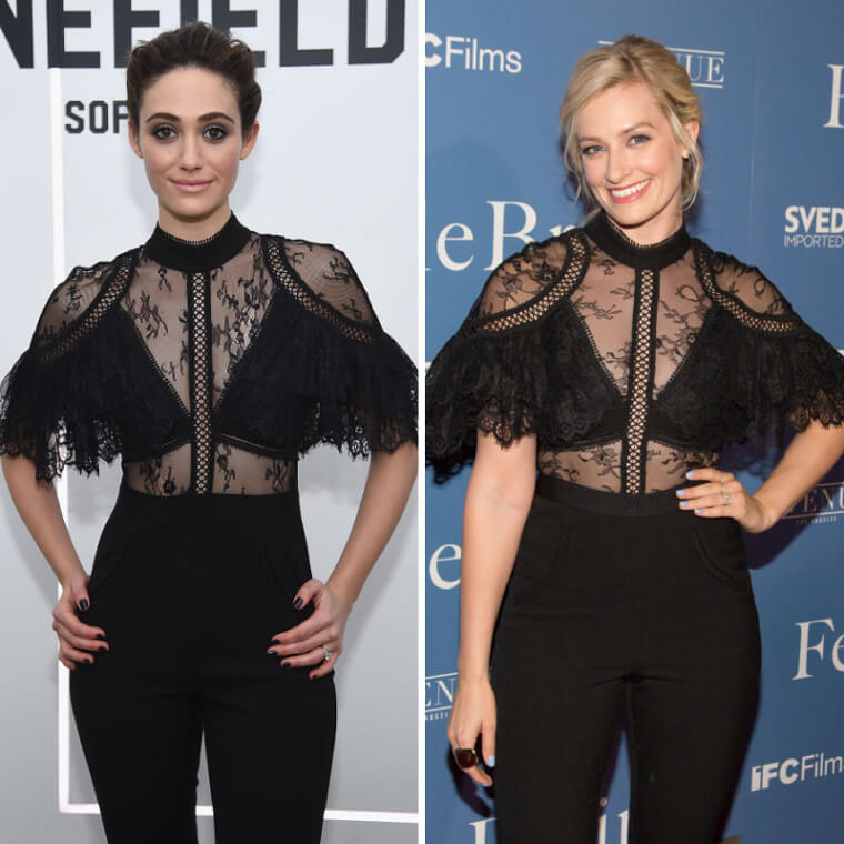 Beth Behrs et Emmy Rossum portaient la même tenue noire