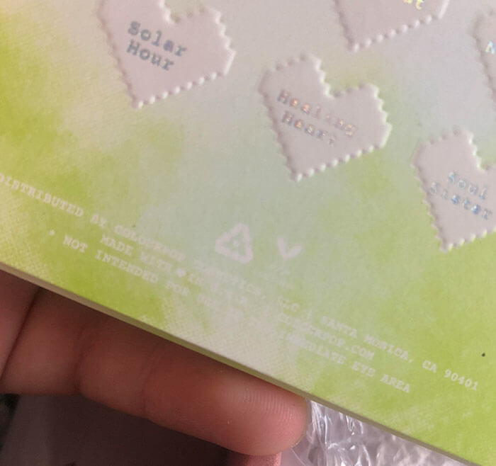 A Shadow In The Make-up Palette Is Not Eye Safe, Which Was Hidden Through White Letters On A White Background