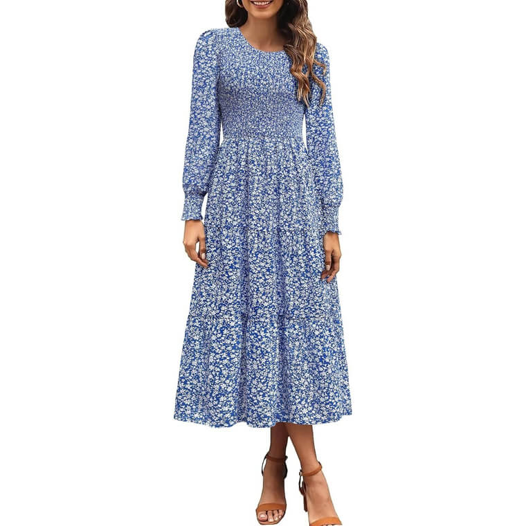 Zattcas Boho Floral Dress - Perfect for Fall & Weddings! 