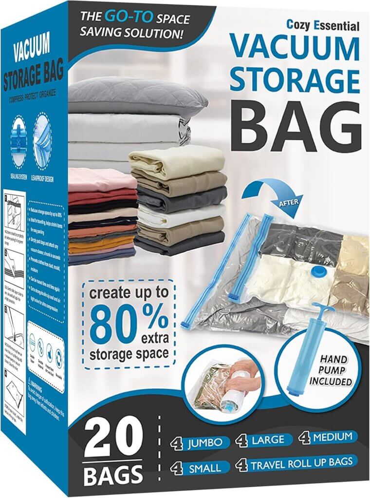 Cozy Essential Vacuum Bags - Space-Saving Storage Solution - Now 17% Off!