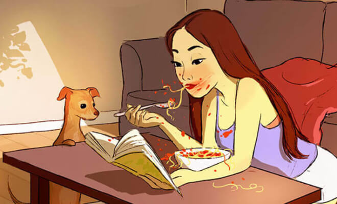 25 Magical Illustrations That Show Living Alone Can Be A Great Experience
