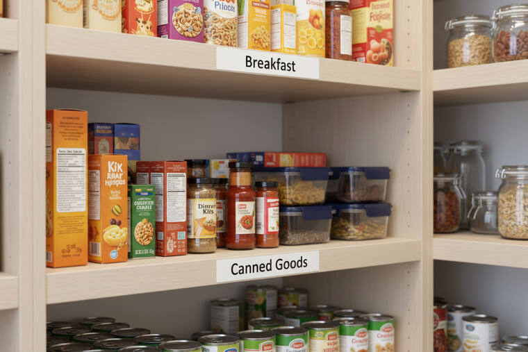 Label shelf edges with short lists