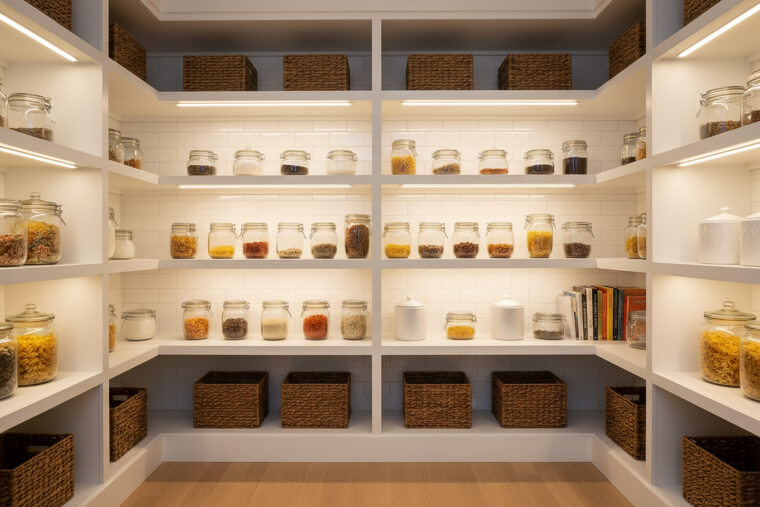 Add lighting to brighten and expand the space