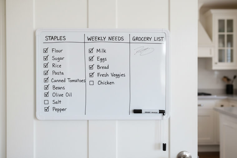Keep a visible inventory list on the door