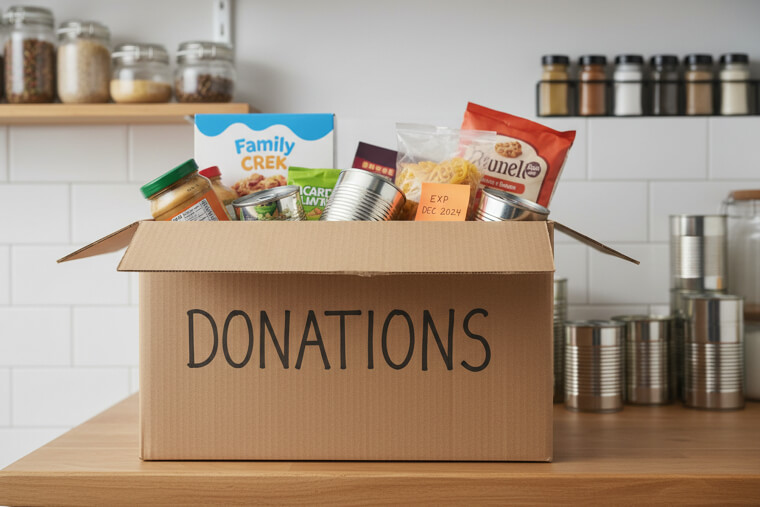 Donate box in the pantry
