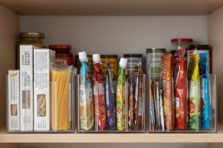 Magazine holders for pasta & packets