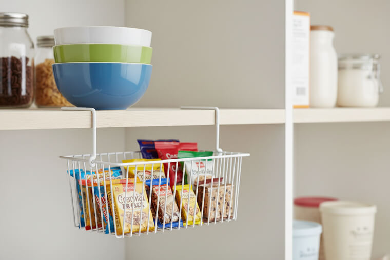 Under-shelf baskets double usable room