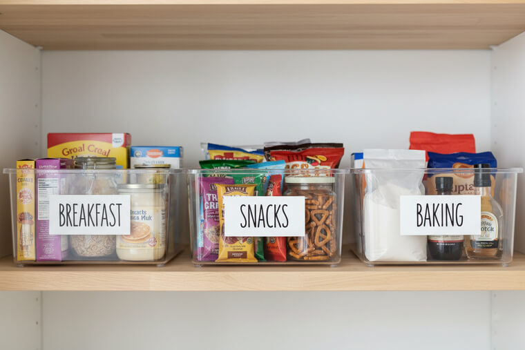 Clear bins for “like with like” grouping