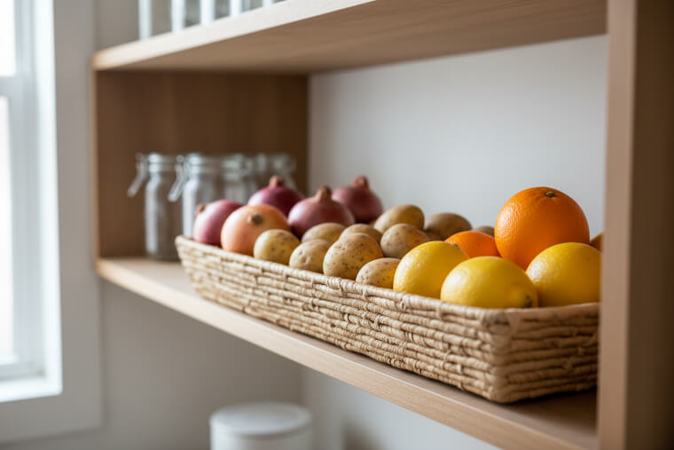 Flat baskets for fresh produce