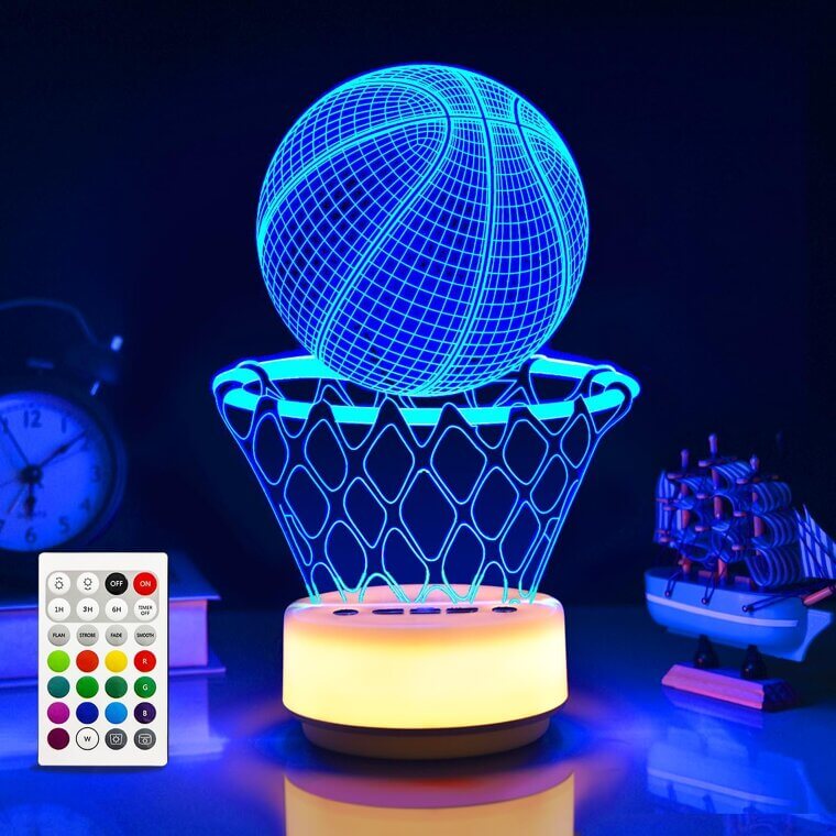 KYMELLIE Basketball Night Light - 14 Colors, Remote Control Fun! - 9% Off!