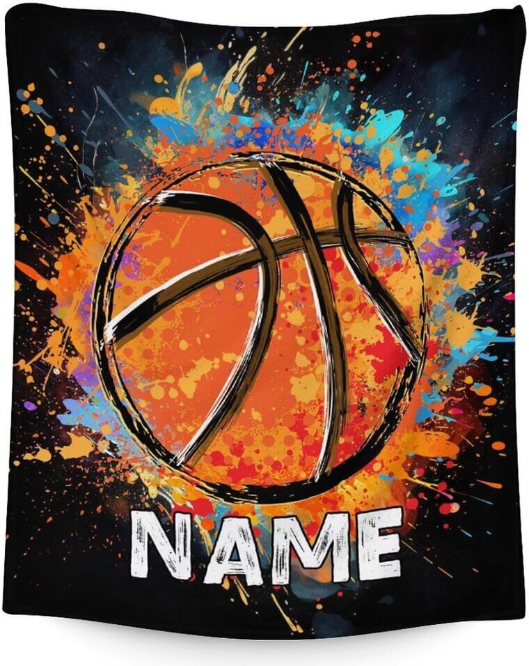 Personalized Basketball Blanket - Perfect Gift for Kids & Teens 
