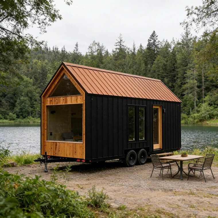 Vertical Woodland Off-Grid Tiny House