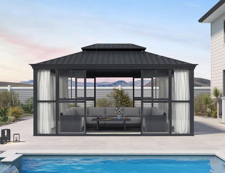 All-Weather Transparent Gazebo Solarium
