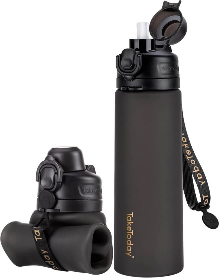 TakeToday Water Bottle - Collapsible, Leak-Proof, Eco-Friendly Travel Essential - Enjoy 19% Off!