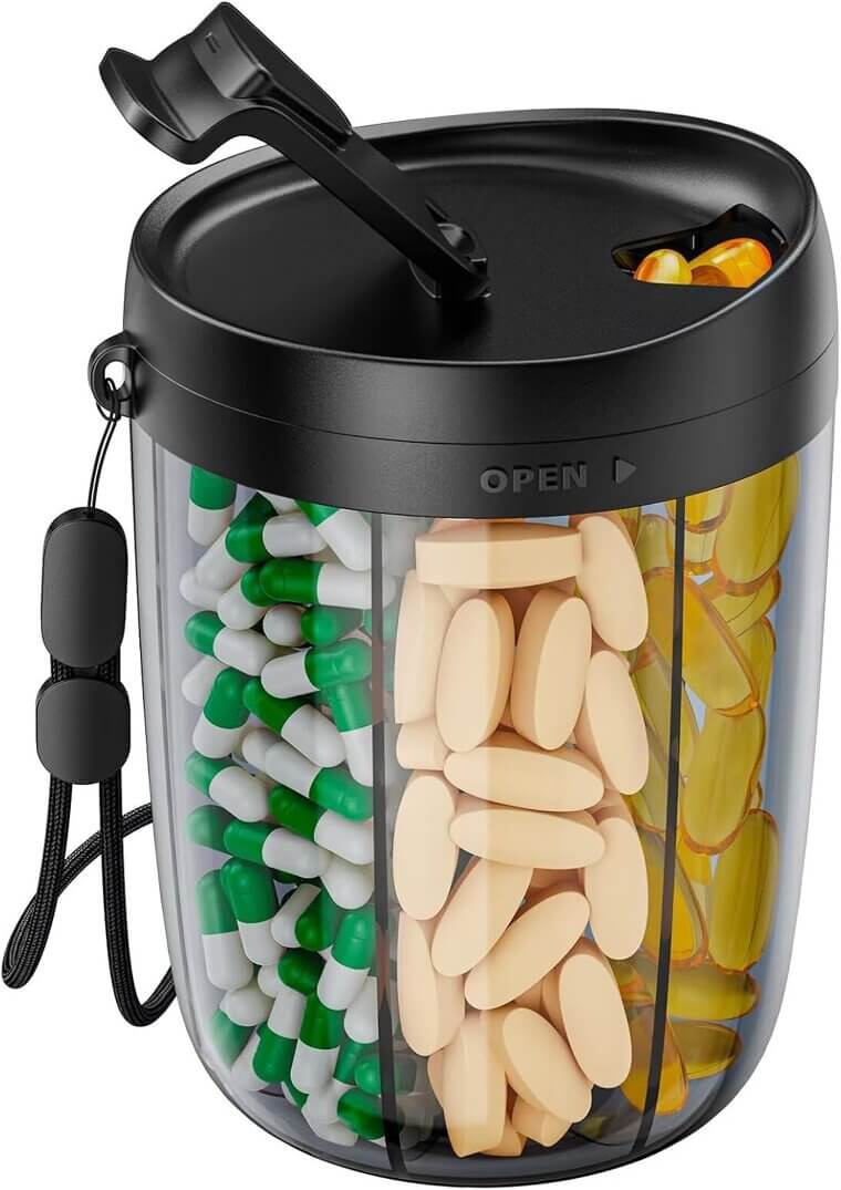 PULIV Pill Organizer - Perfect for Vitamins & Meds - Now 25% Off!