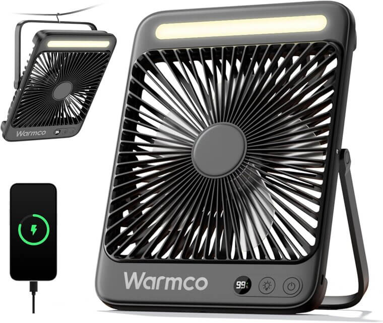 Warmco Portable Fan - Perfect for Camping and Travel Adventures 