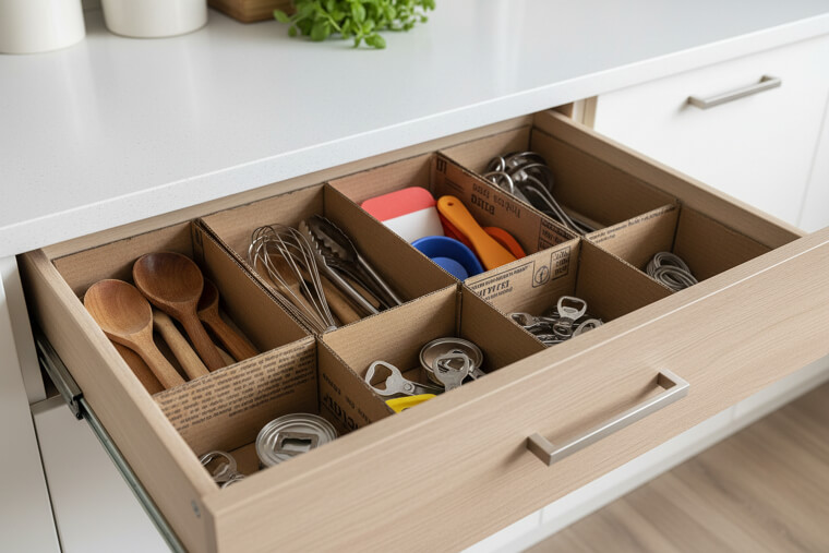 Drawer Dividers from Cereal Boxes