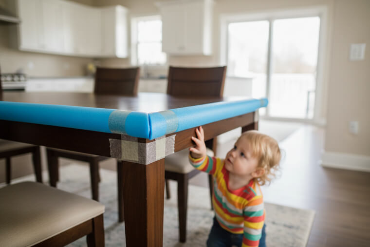 Pool Noodle Table Edge Cushions