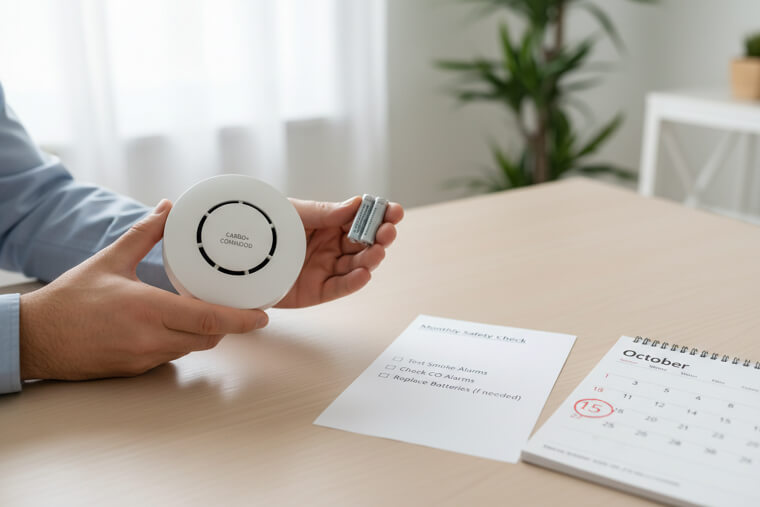 Monthly Check of Smoke & CO Detector Batteries